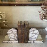 Vintage pair of marble and onyx Art Deco bookends.