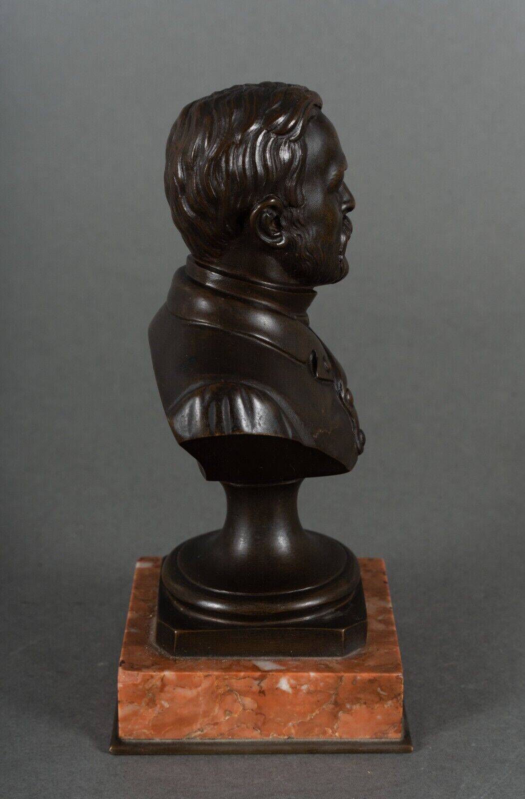 Bronze bust of Pasteur 19th century with chocolate patina on marble base