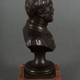 Bronze bust of Pasteur 19th century with chocolate patina on marble base