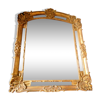 Carved wood mirror