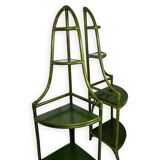 Buffet en rotin vert et hêtre, années 1970