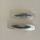 Pair of vintage brushed aluminum furniture handles