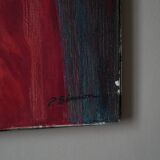 Acrylic painting on canvas portrait of a man from the 60s, old Scandinavian painting