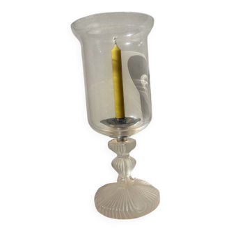 Photophore cristal Maison Lalique France bougeoir vintage