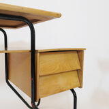 Wooden school desk and chair