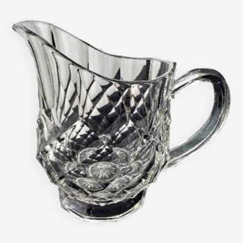 Water carafe, molded pressed glass pitcher 1.1 L