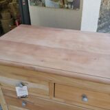 Louis Philippe chest of drawers with 7 drawers in raw wood