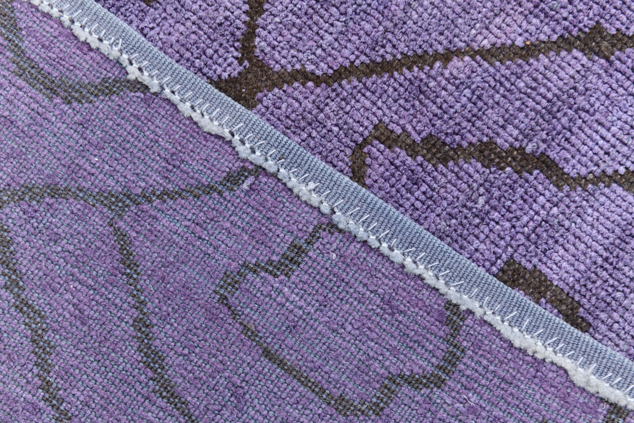 7x9 modern vintage purple  hemp area rug,