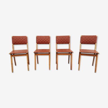 Set of 4 chairs Jens Risom for Knoll