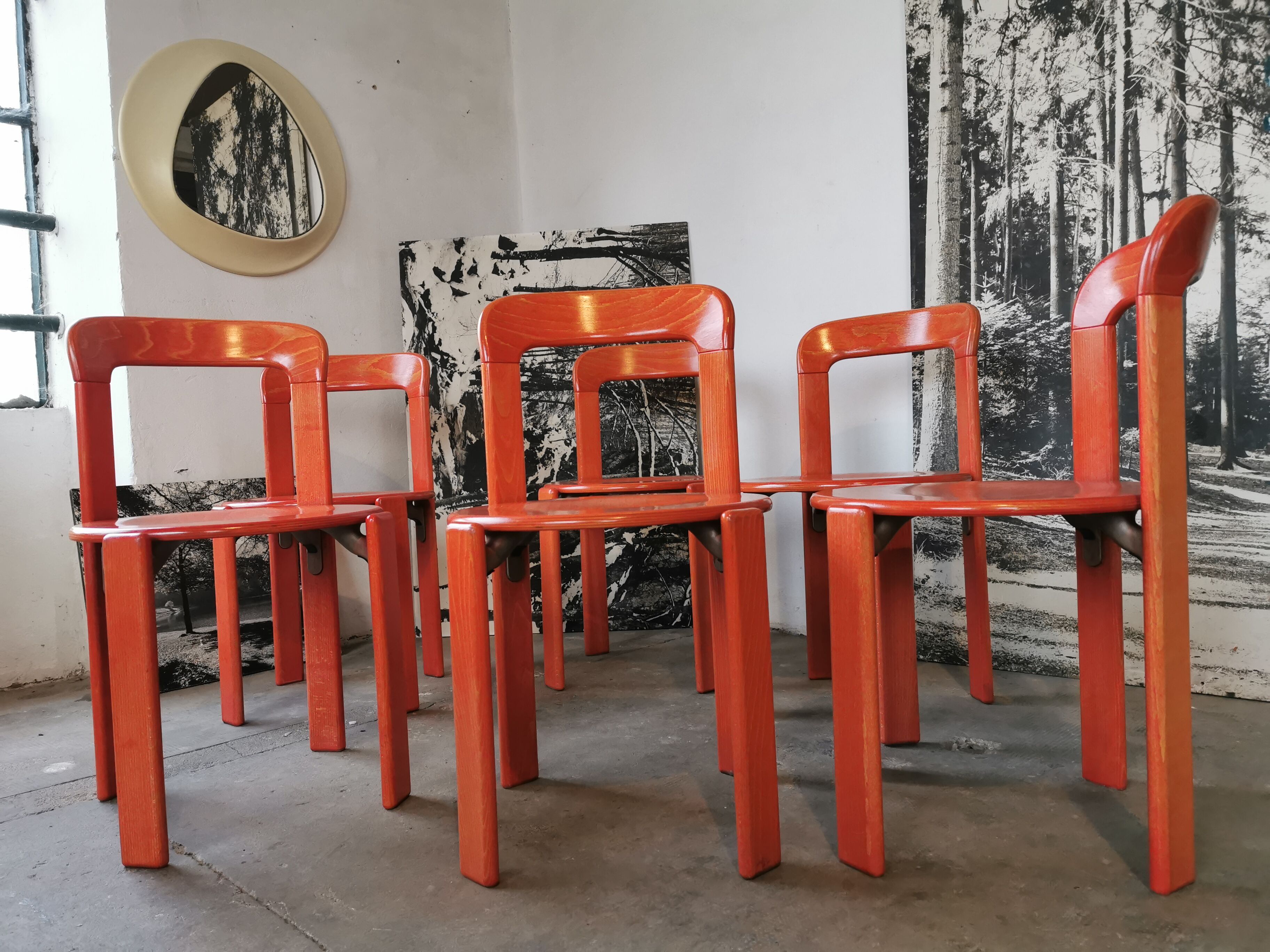 Set of 6 rey chairs by bruno rey for kusch and co