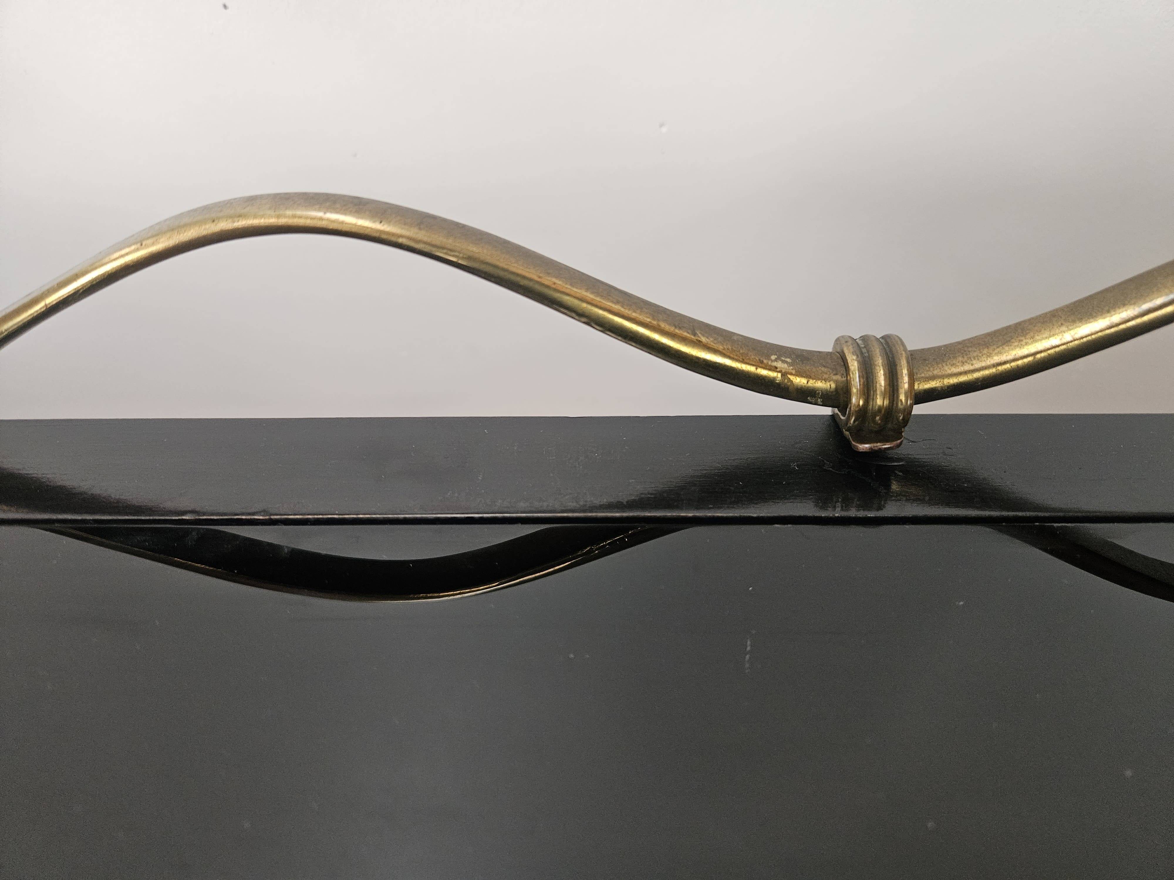 Crédence en palissandre Vittorio Dassi avec dessus en verre noir, italienne 1940