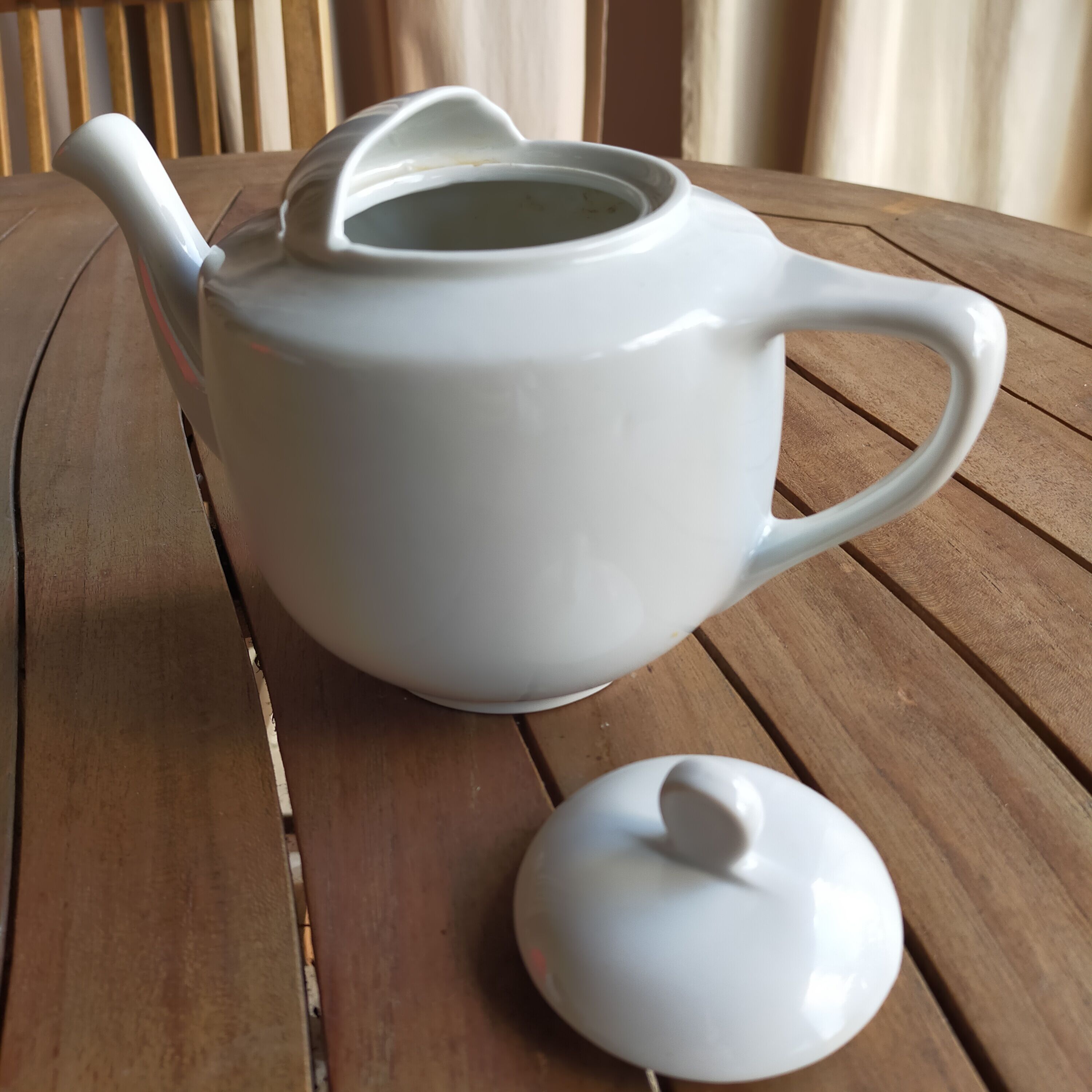 White porcelain teapot