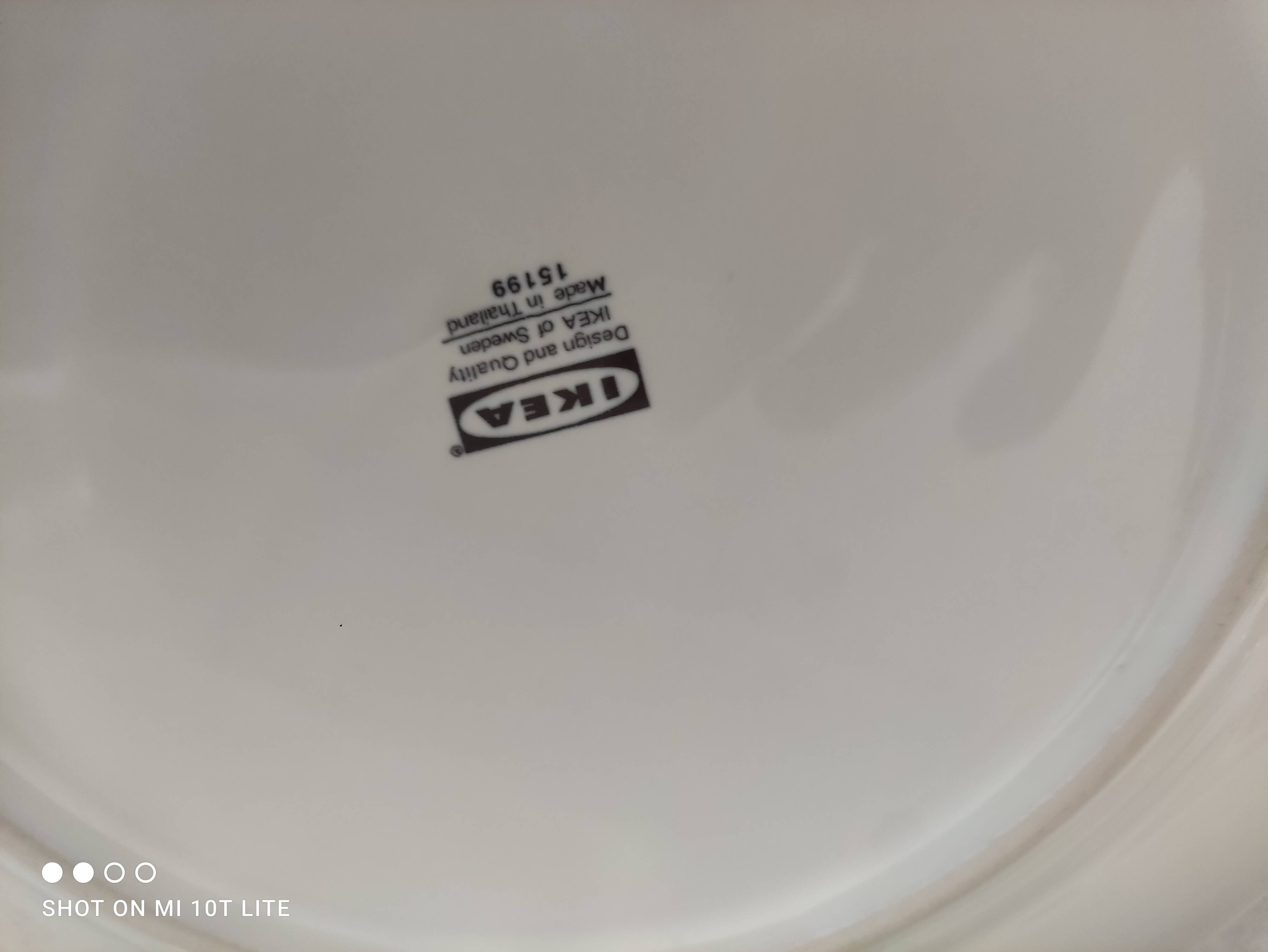 Lot de 6 assiettes plates en grès émaillé beige IKEA marli échancré