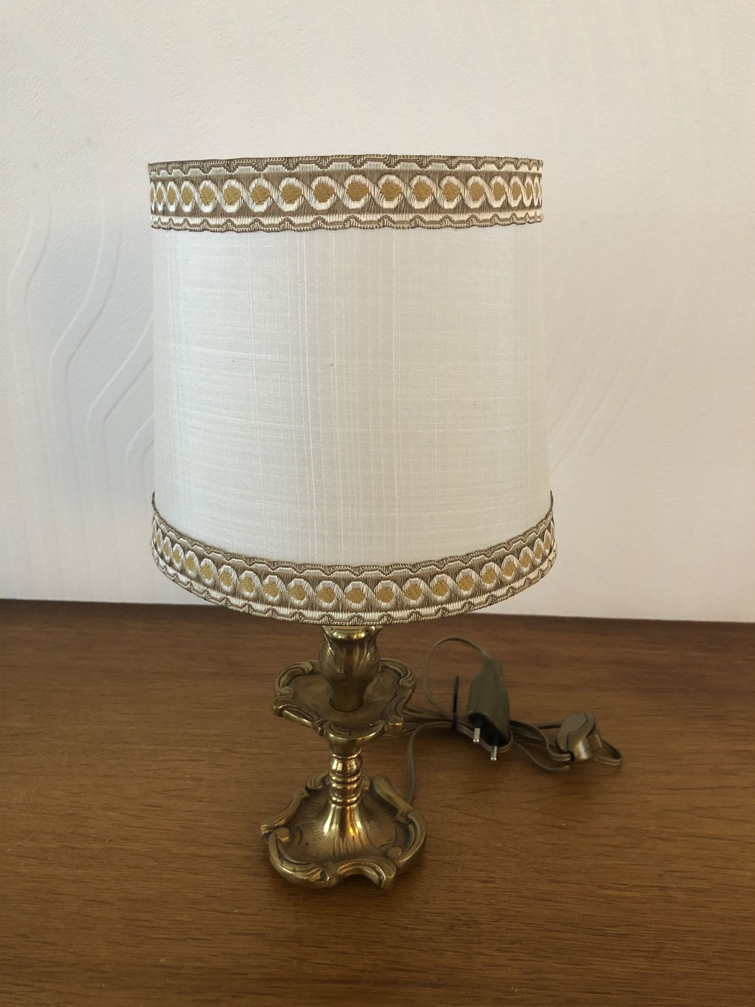 Lampe de chevet Vintage pied en laiton massif année 60