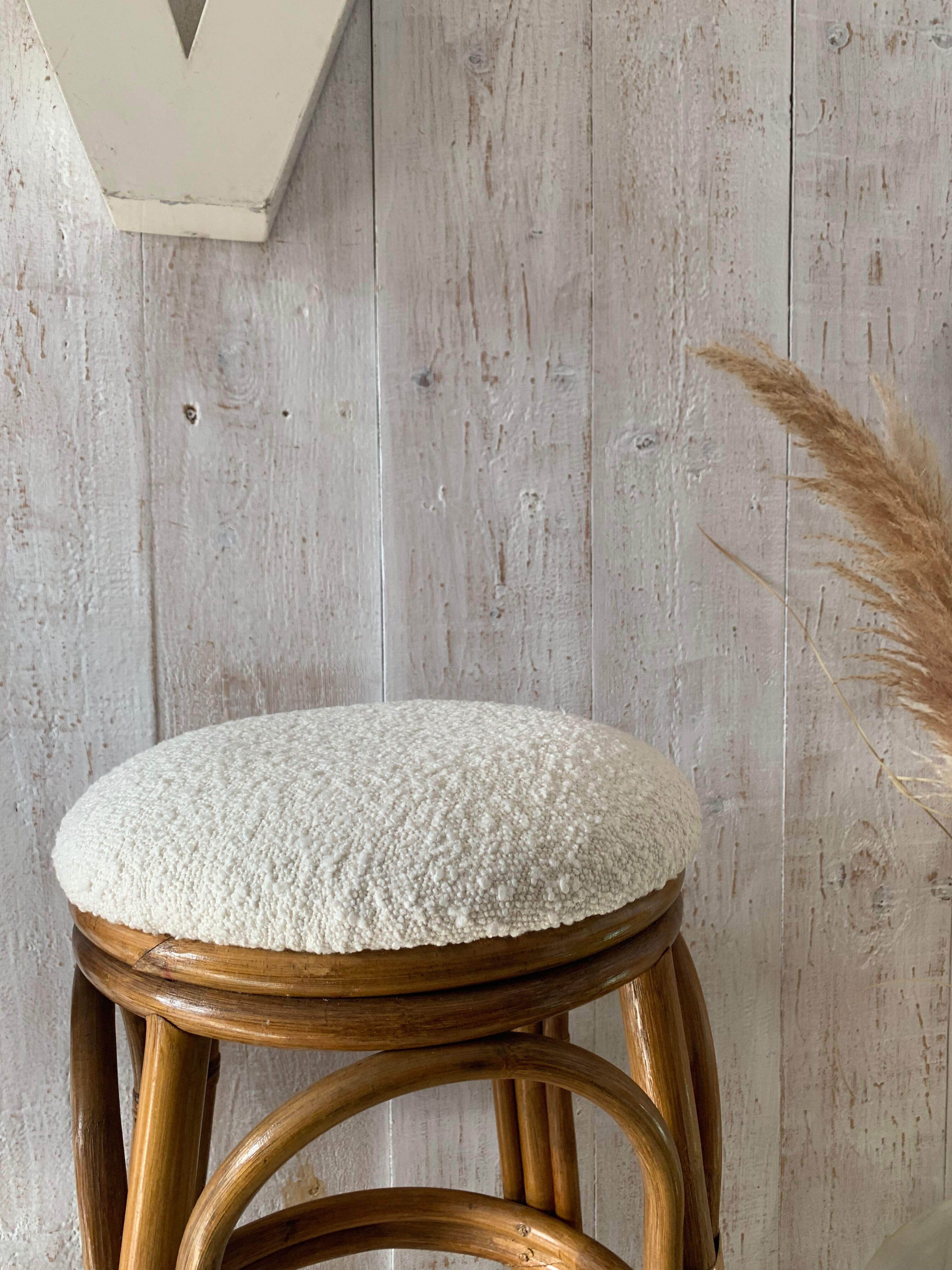 Pair of rattan stools