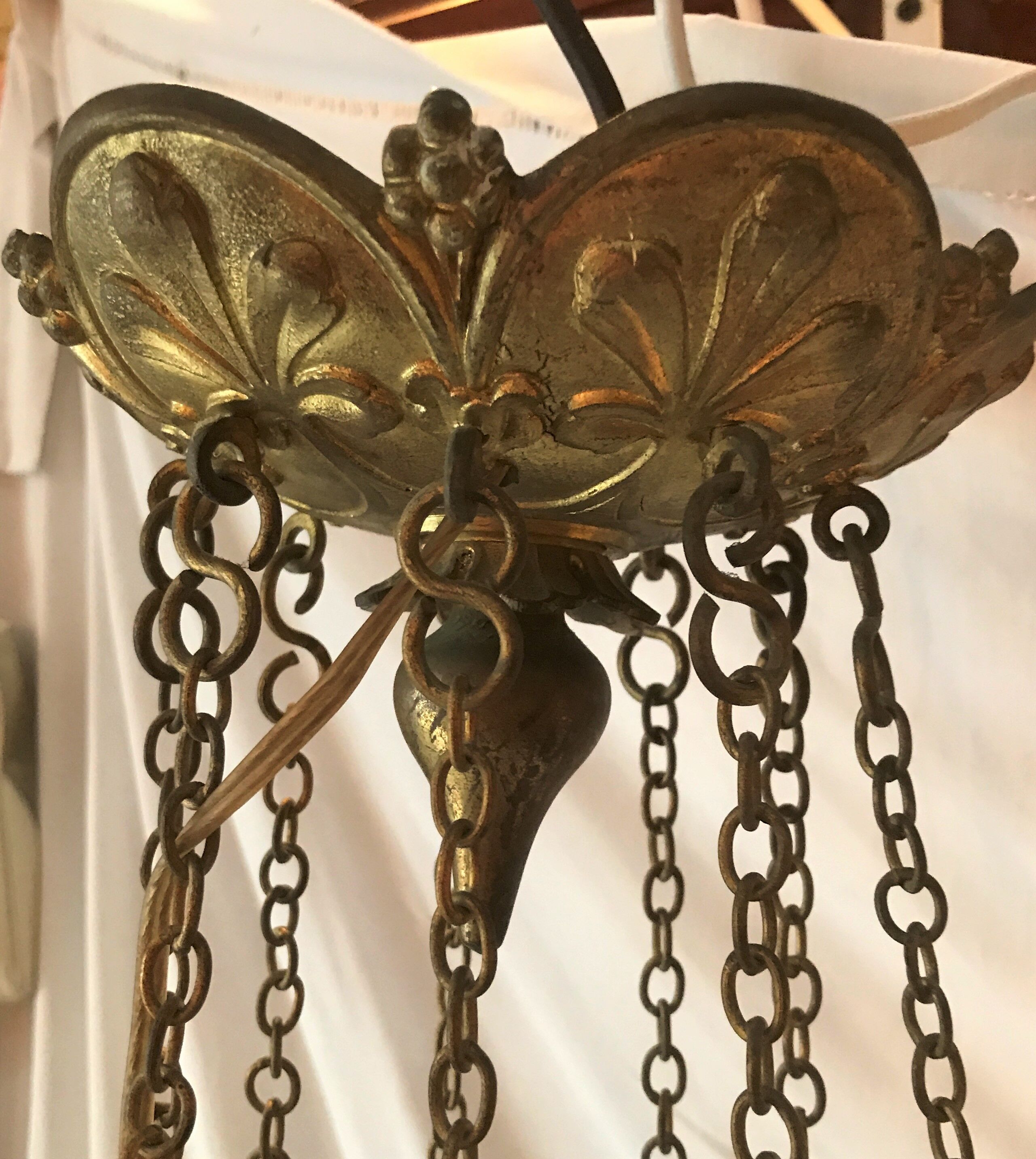 Brass chandelier 9 fires