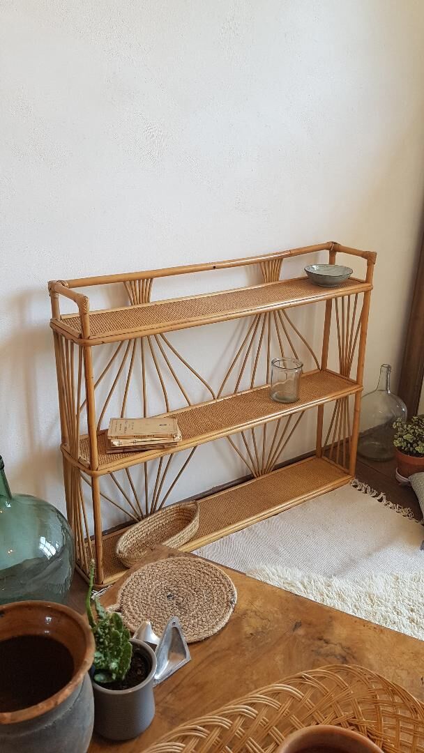 Shelves wicker vintage 100x82cm