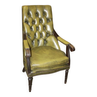 Tufted leather Chesterfield library chair, 1970s