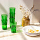 6 verres à eau verts vintage