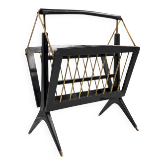 Mid-century Modern brass magazine rack, Ico e Luisa Parisi  Italy 1950