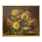 Georgina Cross tableau bouquet of flowers oil on panel