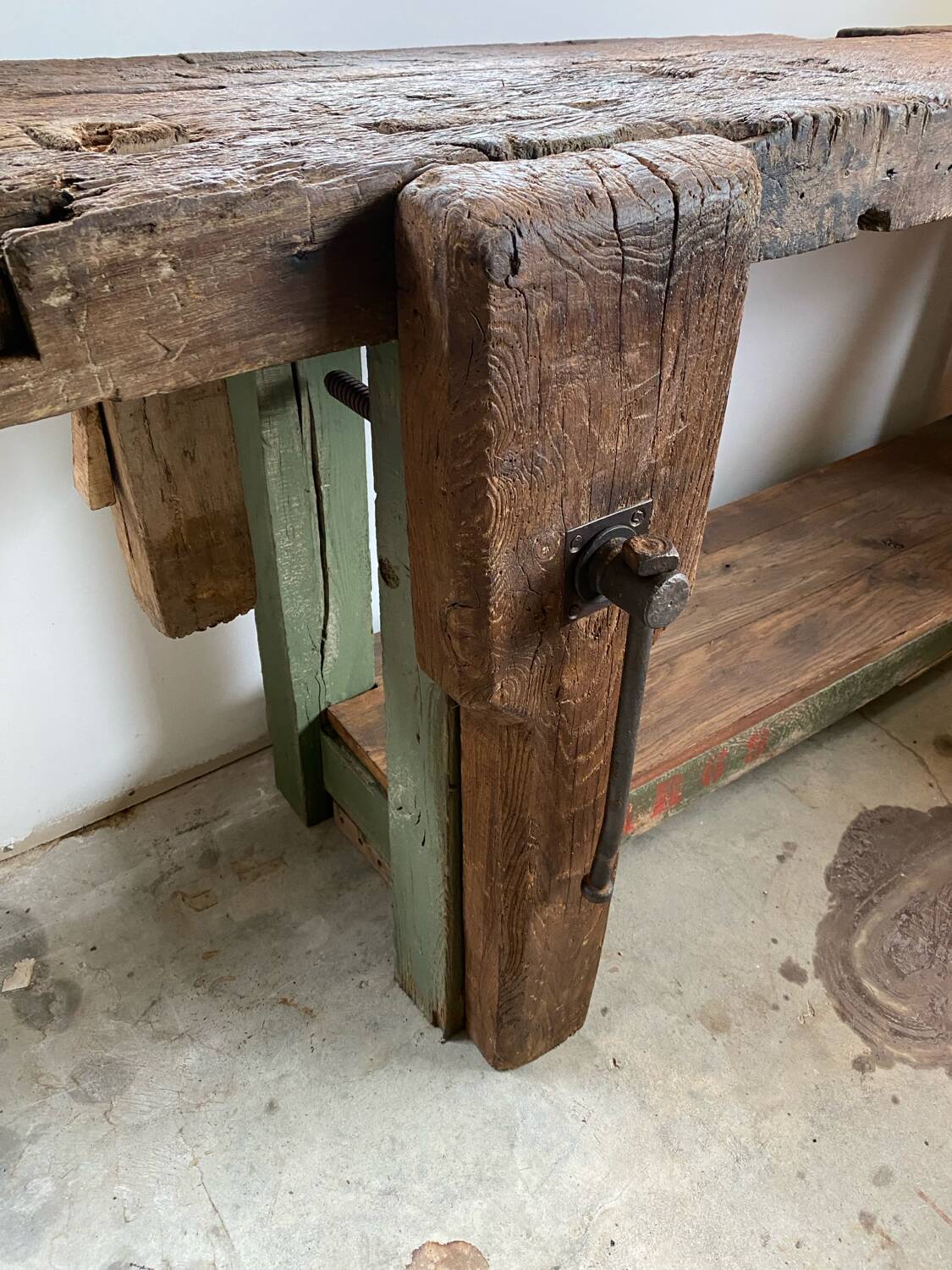 Wooden carpenter's workbench