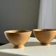 Set of 3 vintage mini bowls on foot, stoneware on pedestal H9 D10.