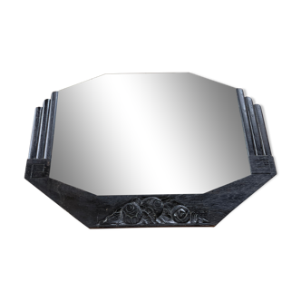 Black art deco mirror 65x46cm