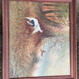Tableau L Eiford oil painting on canvas hunting dog 68x58cm