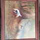 Tableau L Eiford peinture huile sur toile chien de chasse 68x58cm