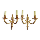 2 anciennes appliques bronze style Louis XVI