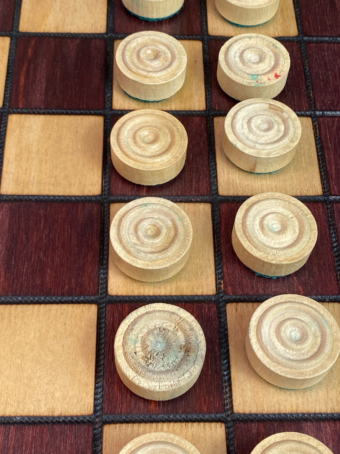 Wooden checkers game