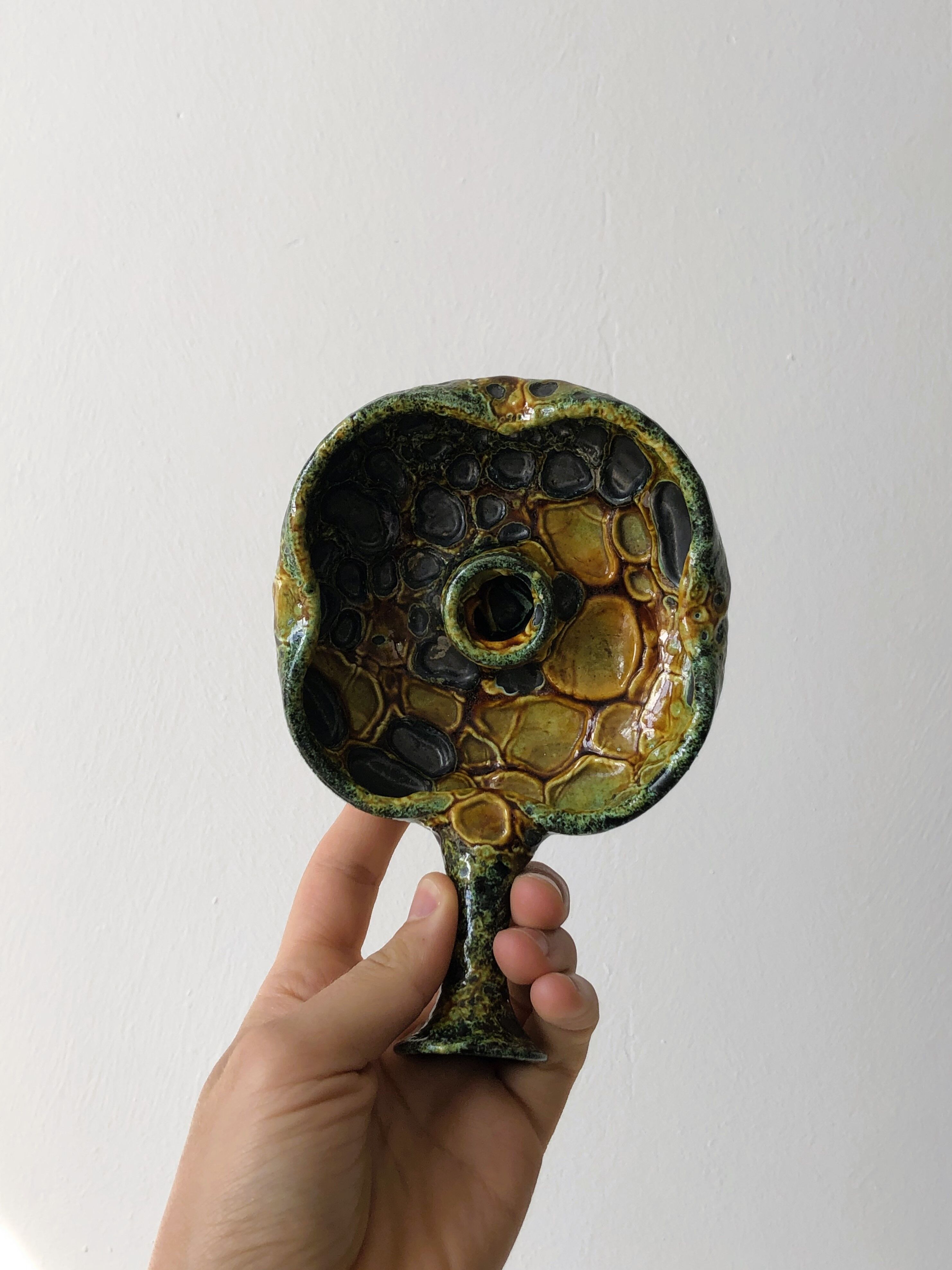 Colorful lava candle holder