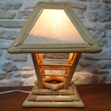 Vintaget cheve lamp or rattan lamp