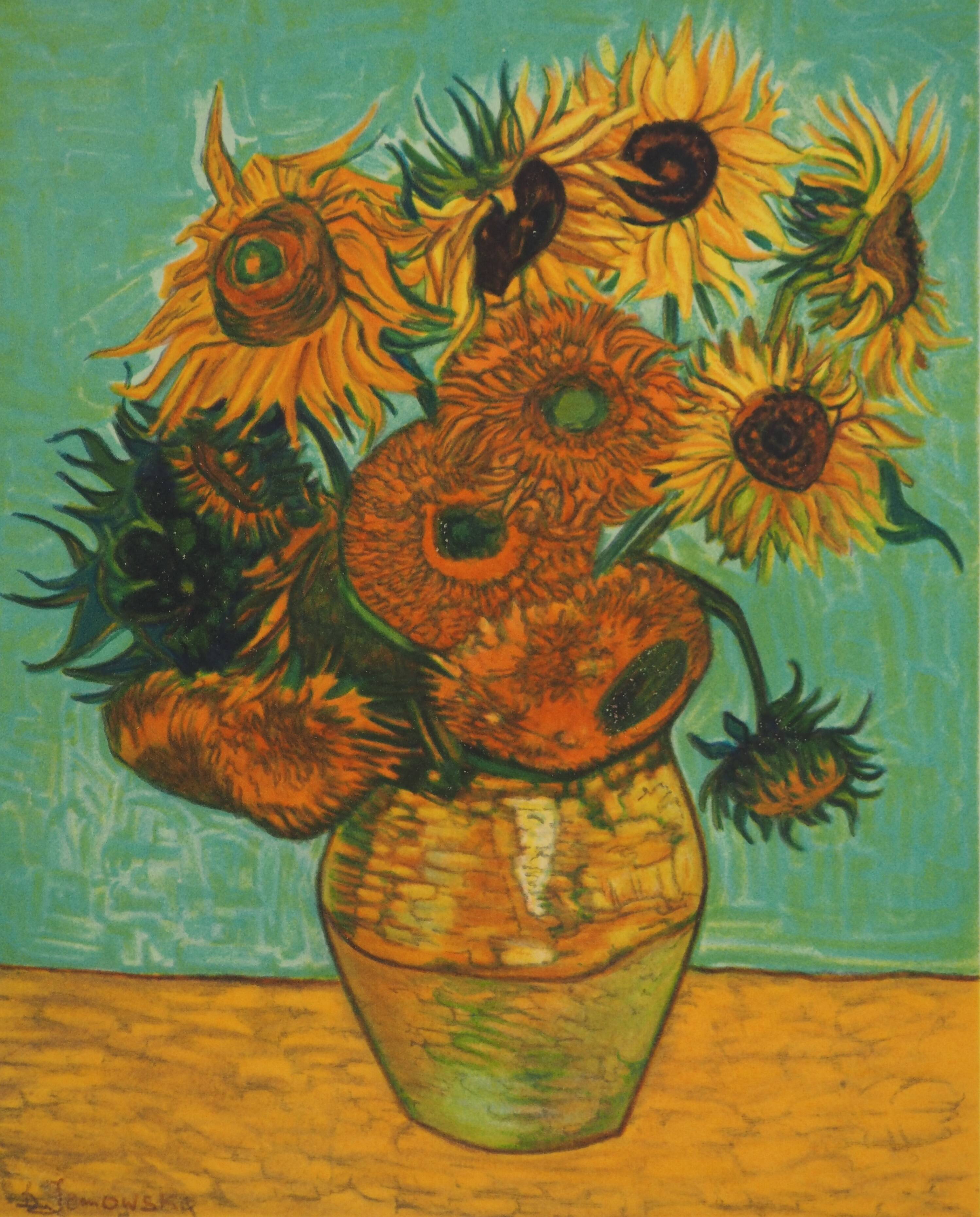 Vincent VAN GOGH: The Sunflowers, signed lithograph