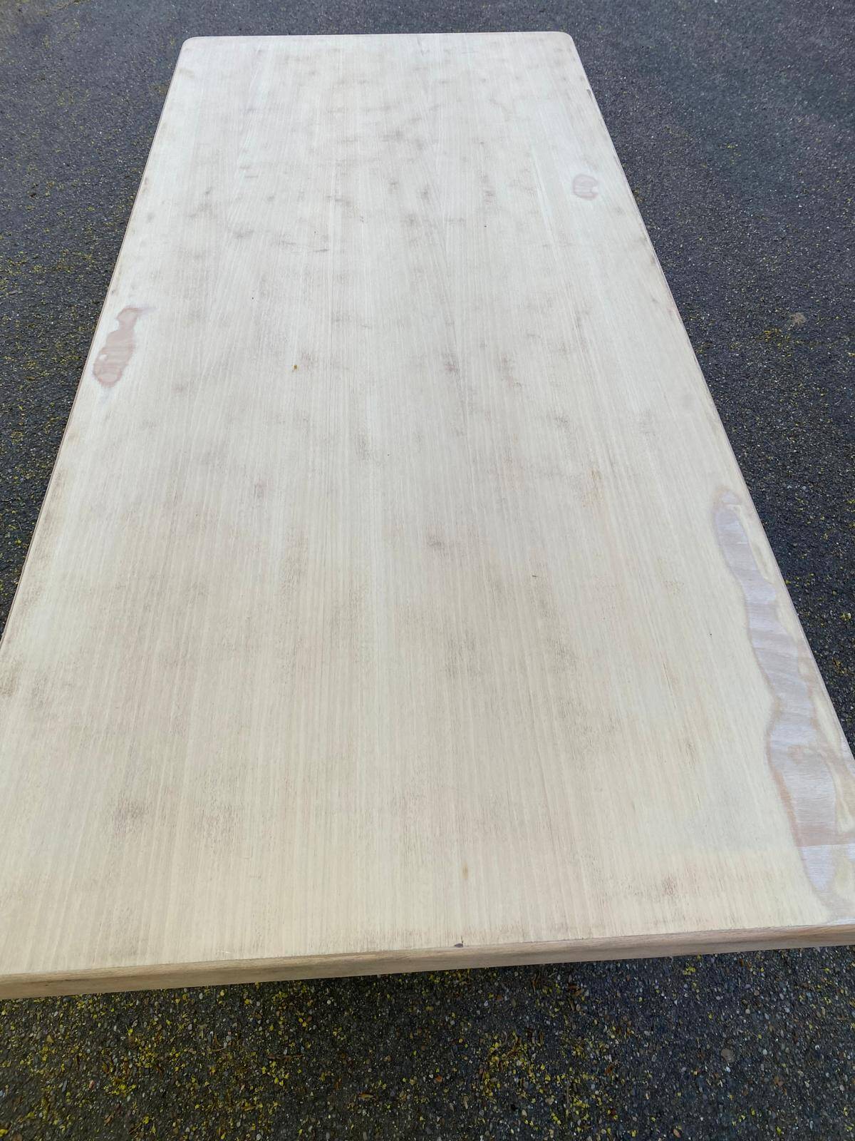 Renovated monastery dining table in ash, 180cm.