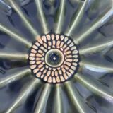 Large decorative dish, green ceramic flower, mid-20th century