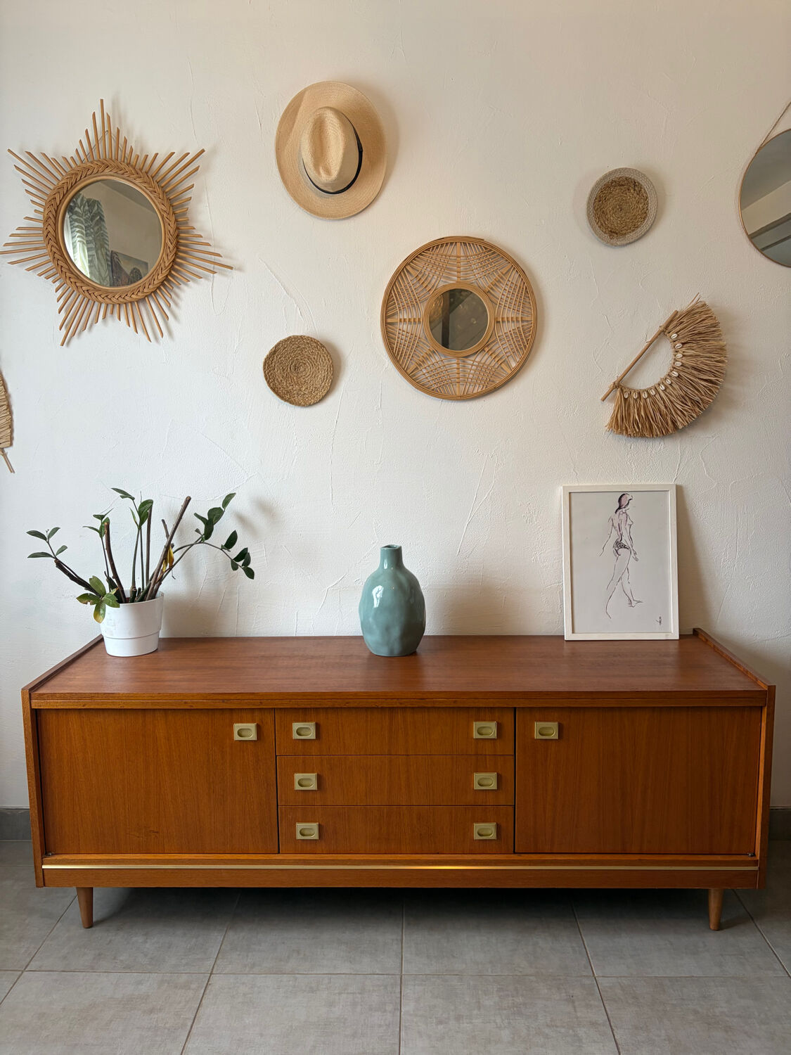 Vintage teak enfilade from the 1960s.