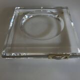 Plexiglas pocket emptier with brass and nickel silver surround, 1975, in the style of Pergay