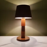 Art deco oak bedside lamp