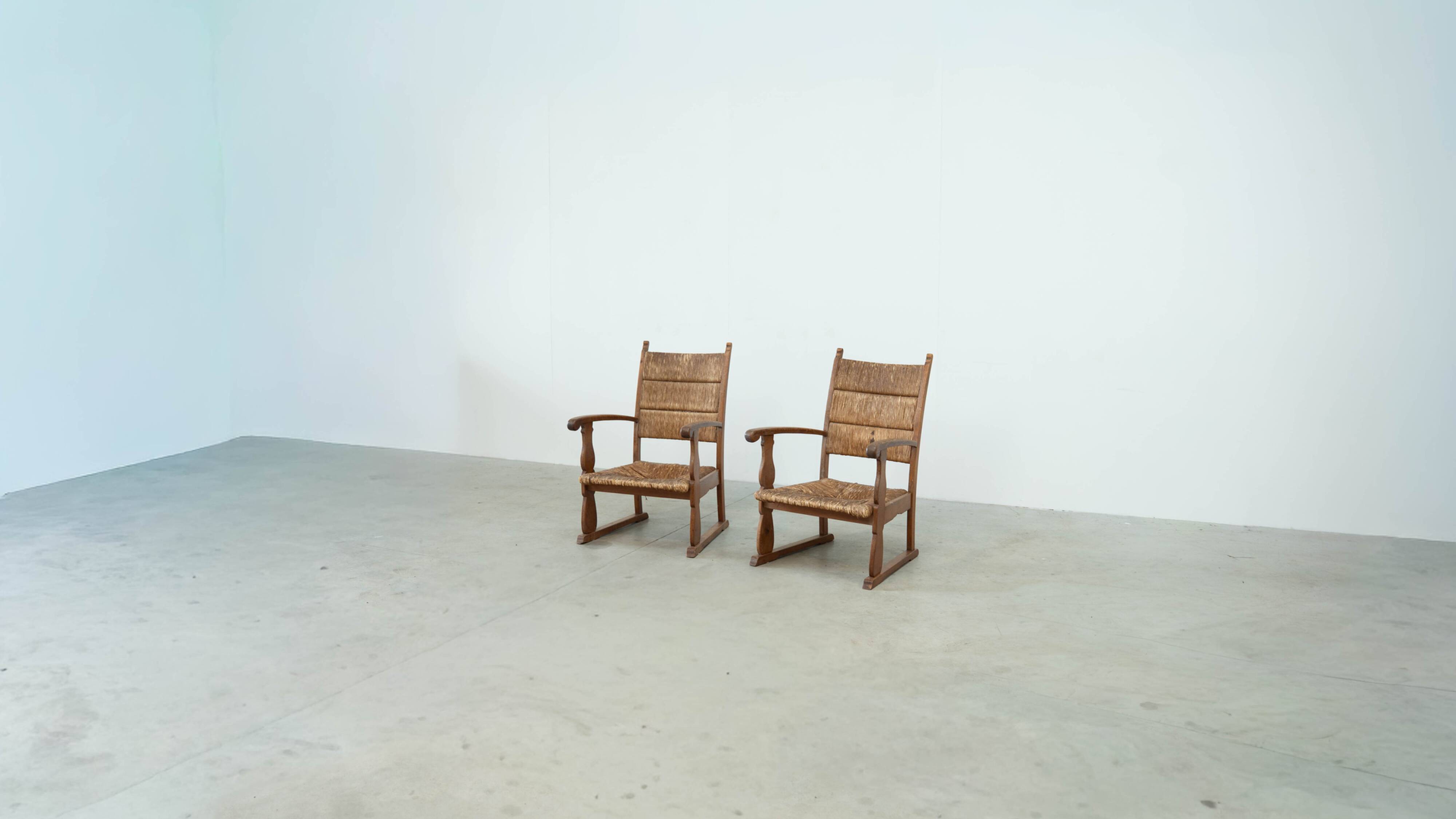 Set of two French lounge chairs