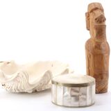 Moai wooden paperweight, 70s