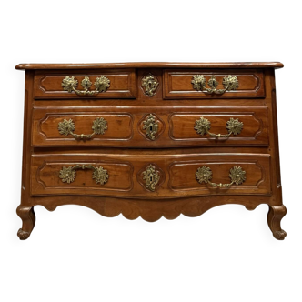 Louis XV curved chest of drawers in fruitwood, 18th century, circa 1750