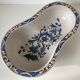 Large fruit cup in Rouen earthenware with blue and brown floral decoration p
