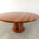 Large round red travertine dining table, 1970s