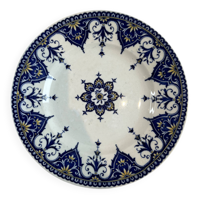Assiette plate terre de fer Sarreguemines Cluny