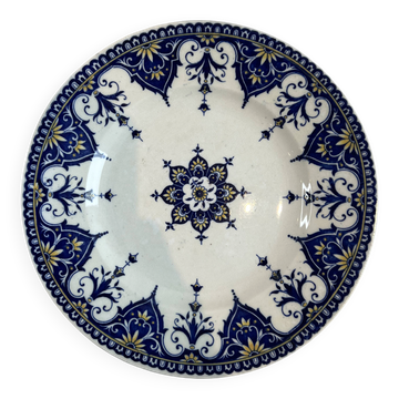 Assiette plate terre de fer Sarreguemines Cluny