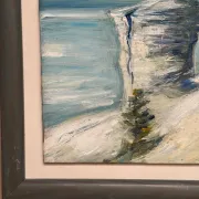 Original Swedish Oil on Panel – “Beach” by Soren Viberg – Vintage & Framed – 32 × 23 cm (12.5" × 9")