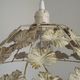 Vintage French Cream and Gold Metal Ceiling Light with Autumn Leaves 5520