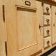 Old low sideboard / side unit / industrial furniture in solid ash